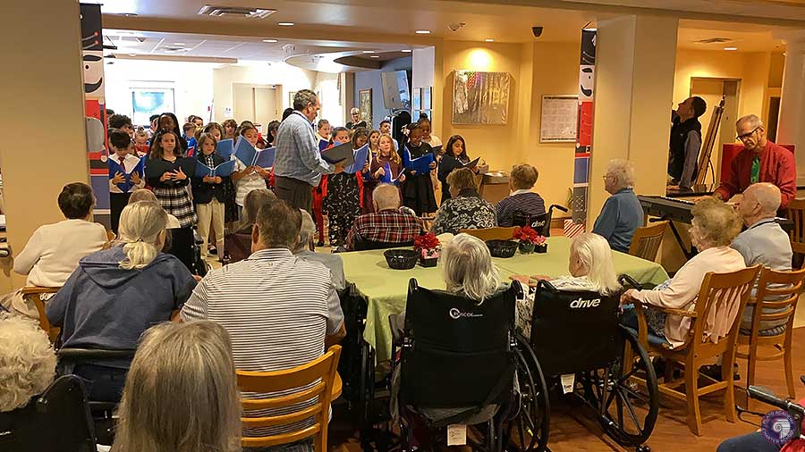 Plato Academy Clearwater students sing carols to seniors