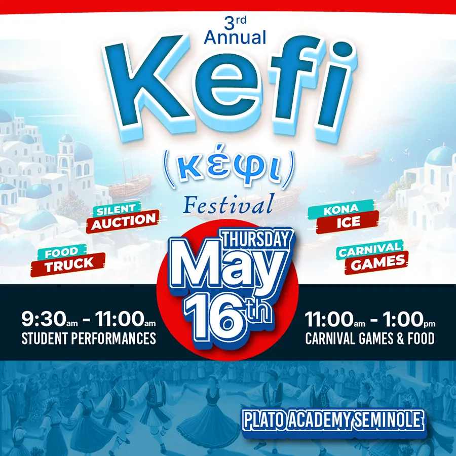 plato academy seminole Kefi festival - May 16 from 9:30am to 1pm
