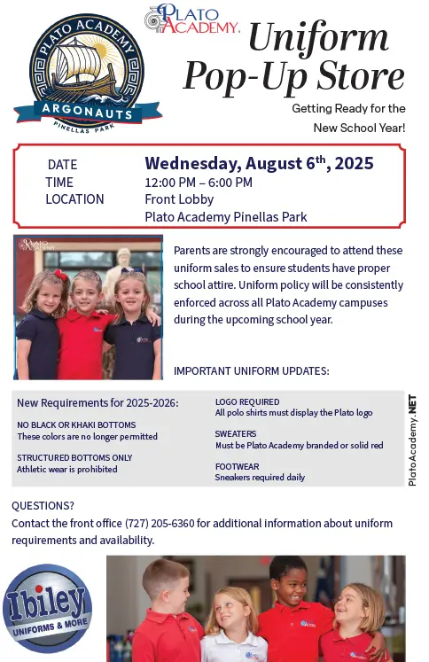 PAPP uniforms flyer - Store will be on campus on August 6, 2025 from noon to 6pm