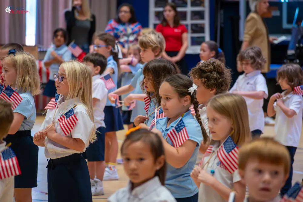 Plato Academy students celebrate the Greek OHI Day and Veterans Day