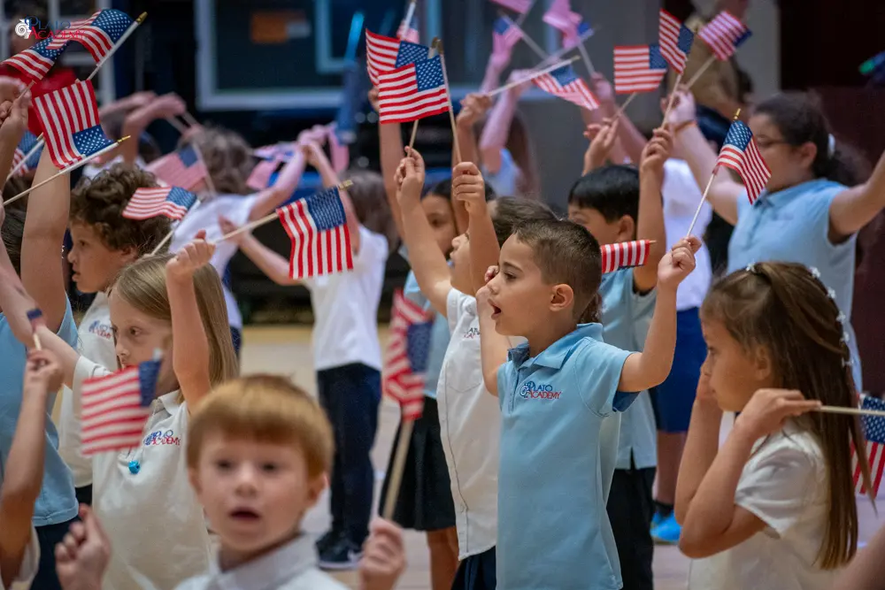 Plato Academy students celebrate the Greek OHI Day and Veterans Day