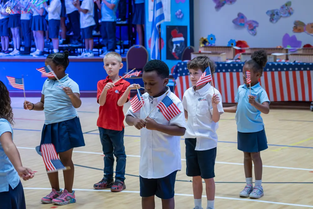 Plato Academy students celebrate the Greek OHI Day and Veterans Day