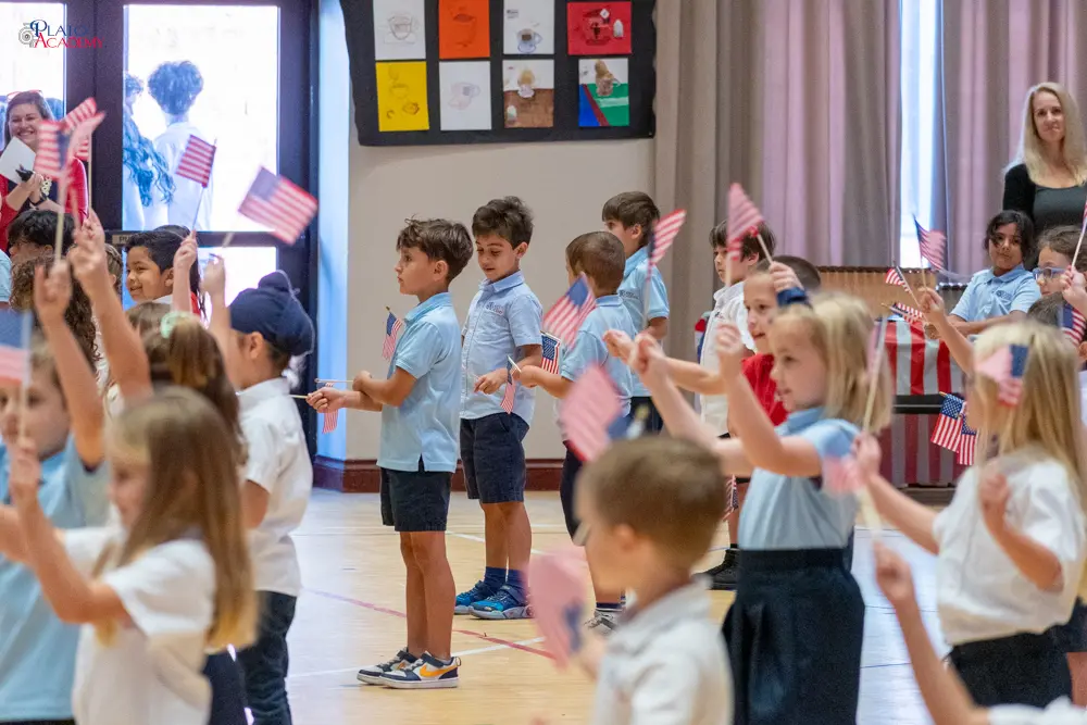 Plato Academy students celebrate the Greek OHI Day and Veterans Day