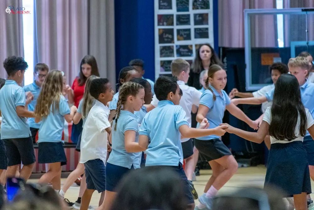 Plato Academy students celebrate the Greek OHI Day and Veterans Day