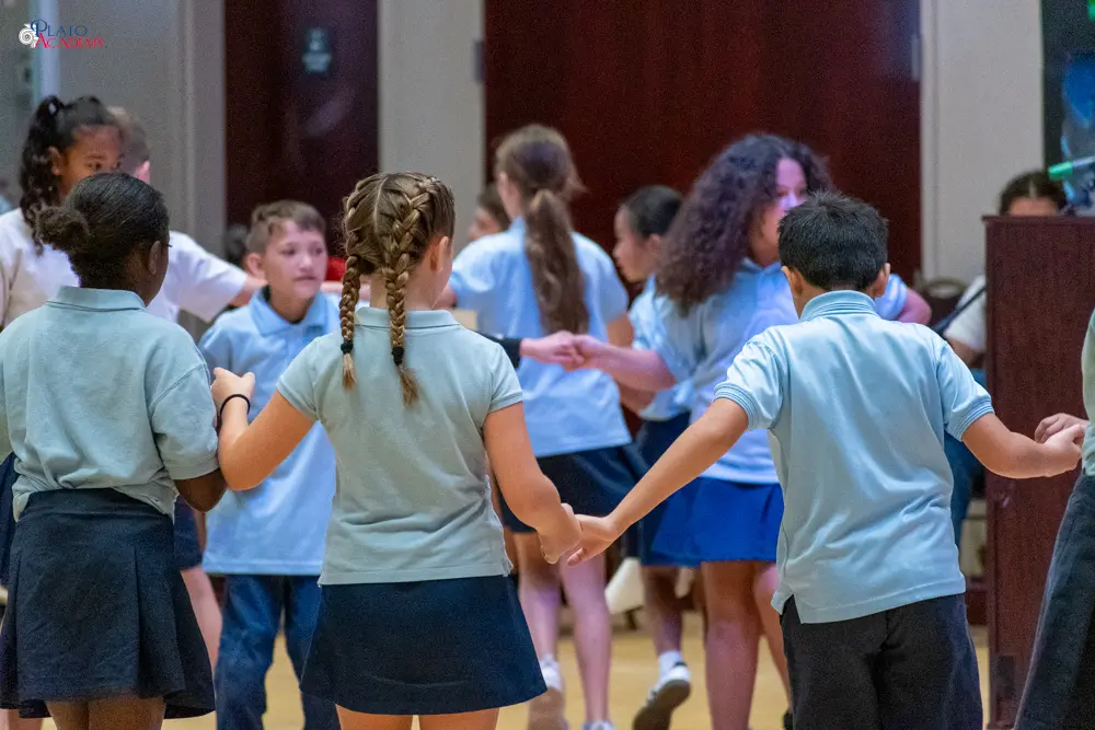 Plato Academy students celebrate the Greek OHI Day and Veterans Day