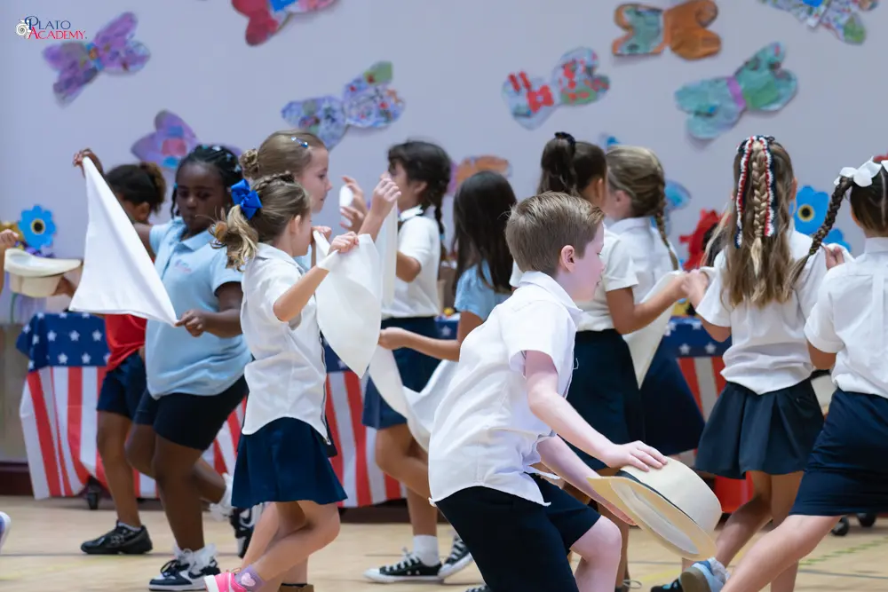 Plato Academy students celebrate the Greek OHI Day and Veterans Day
